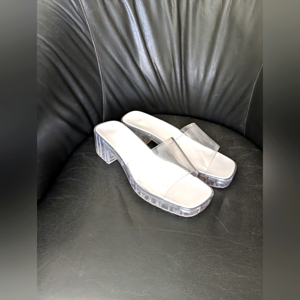 Clear and White Jelly Sandals